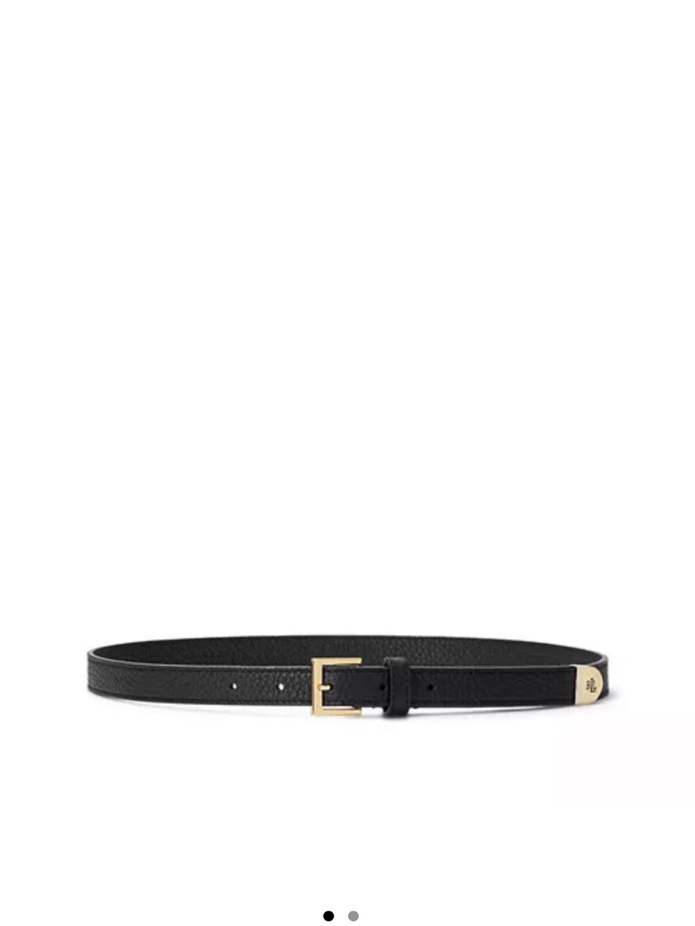 Black Ralph Lauren Leather Women's Belt with Gold Buckle